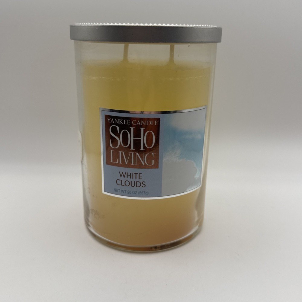 Retired Yankee Candle Soho Living White Clouds 20 Oz Candle NEW